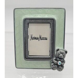 Jay Strongwater Enamel Frame Swarovski Crystal Teddy Bear - Easel or Clip On